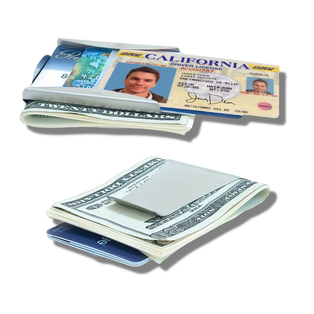 Smart Money Clip Card Holder Money Clip Minimalist Front Pocket Wallet for  Men, Gift, Wedding, Christmas, Travel Polished Stainless Steel 