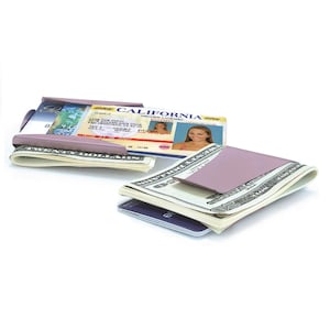Smart Money Clip Card Holder Money Clip Minimalist Front Pocket Wallet for Men, Women, Gift, Wedding, Christmas, Travel - Purple Finish