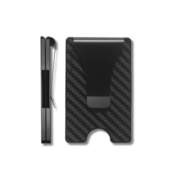 Smart® Wallet RFID Blocking Card Holder Money Clip Minimalist Front Pocket Wallet for Men, Gift, Wedding, Christmas - Carbon Fiber