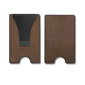 Storus® Smart Wallet® Leather, Slim Minimalist RFID Blocking Card Holder Money Clip for Men, Gift, Groomsmen, Graduation - Brown