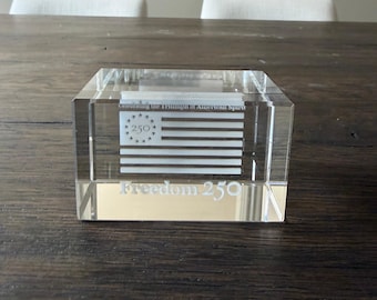 "Offizielle Freiheit 250 Kristall Briefbeschwerer Schreibtisch Accessoire Sammler Artikel Geschenk