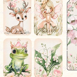 Kit papiers imprimés  COMPLEMENTAIRE féérique pastel "Royaume des Fées" kit junk journal papiers scrapbooking