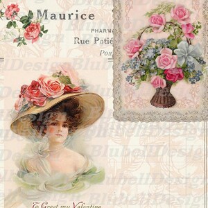 papiers numériques SAINT VALENTIN scrapbooking junk journal kit téléchargement numérique imprimable papier digital