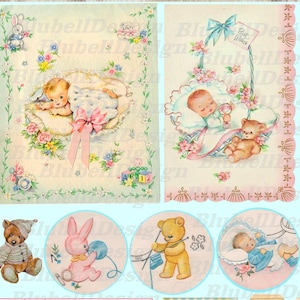 Kit carta stampata vintage "Welcome Baby" kit diario spazzatura scrapbooking