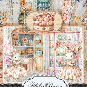 papier digital shabby mignon" Tasse de thé " scrapbooking kit junk journal téléchargement numérique imprimable