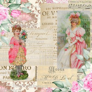 papiers numériques rose "Tourmaline" scrapbooking junk journal kit téléchargement numérique imprimable papier digital