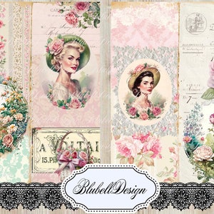 Bedrucktes Papierset „Vintage-Atmosphäre“ Junk Journal Scrapbooking Kit Briefformat