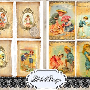 papiers numériques vintage "A la plage" scrapbooking junk journal kit téléchargement numérique imprimable papier digital mer