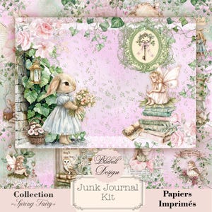 Kit di carta stampata "Fata di primavera" kit di carta per scrapbooking diario spazzatura