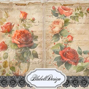 Download digitale stampabile del kit di scrapbooking "Basic journal" in carta digitale vintage