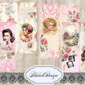 papier digital   "Ambiance vintage " scrapbooking kit junk journal téléchargement numérique imprimable format lettre