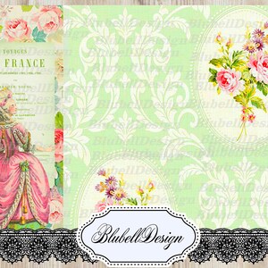 kit di carta stampata shabby Kit per diario spazzatura scrapbooking "Company Lady".