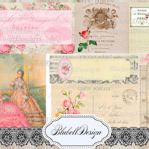 Ensemble de 137 embellissements et éphémères imprimés " Les élégantes" Scrapbooking embellissement pour junk journal