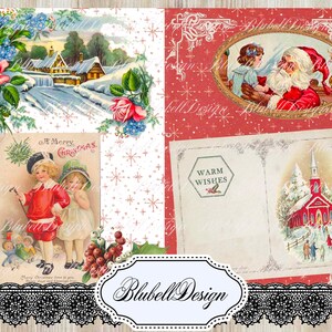 papiers numériques "Noël Traditionnel" scrapbooking junk journal kit téléchargement numérique imprimable papier digital