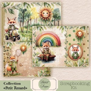 Kit papiers imprimés "Petit Renard" kit junk journal papier imprimés scrapbooking