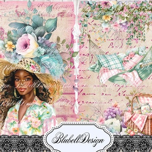 papier digital pastel " Belle Saison " scrapbooking kit junk journal téléchargement numérique imprimable