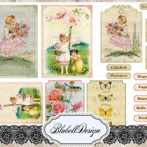papiers numériques de Printemps "Enfin les beaux jours" scrapbooking junk journal kit téléchargement numérique imprimable papier digital