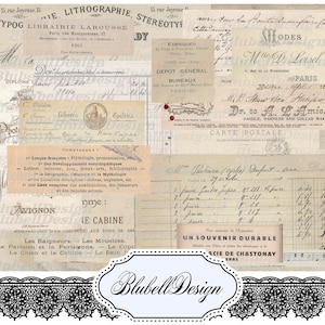 papiers numériques vintage pastel "Bouts de papier" scrapbooking junk journal kit téléchargement numérique imprimable papier digital