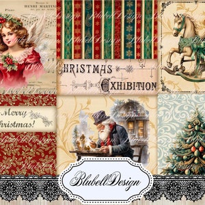 papier digital  "Noël victorien" scrapbooking kit junk journal téléchargement numérique imprimable