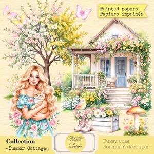 Kit papiers imprimés de découpes difficiles 160g "Summer Cottage" kit junk journal papier scrapbooking