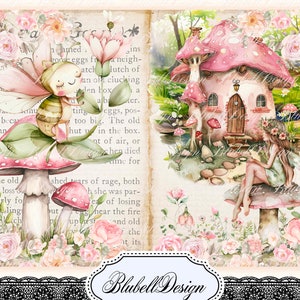 Feen-Pastellpapier-Set „Königreich der Feen“, Junk-Tagebuch-Set, Scrapbooking-Papiere