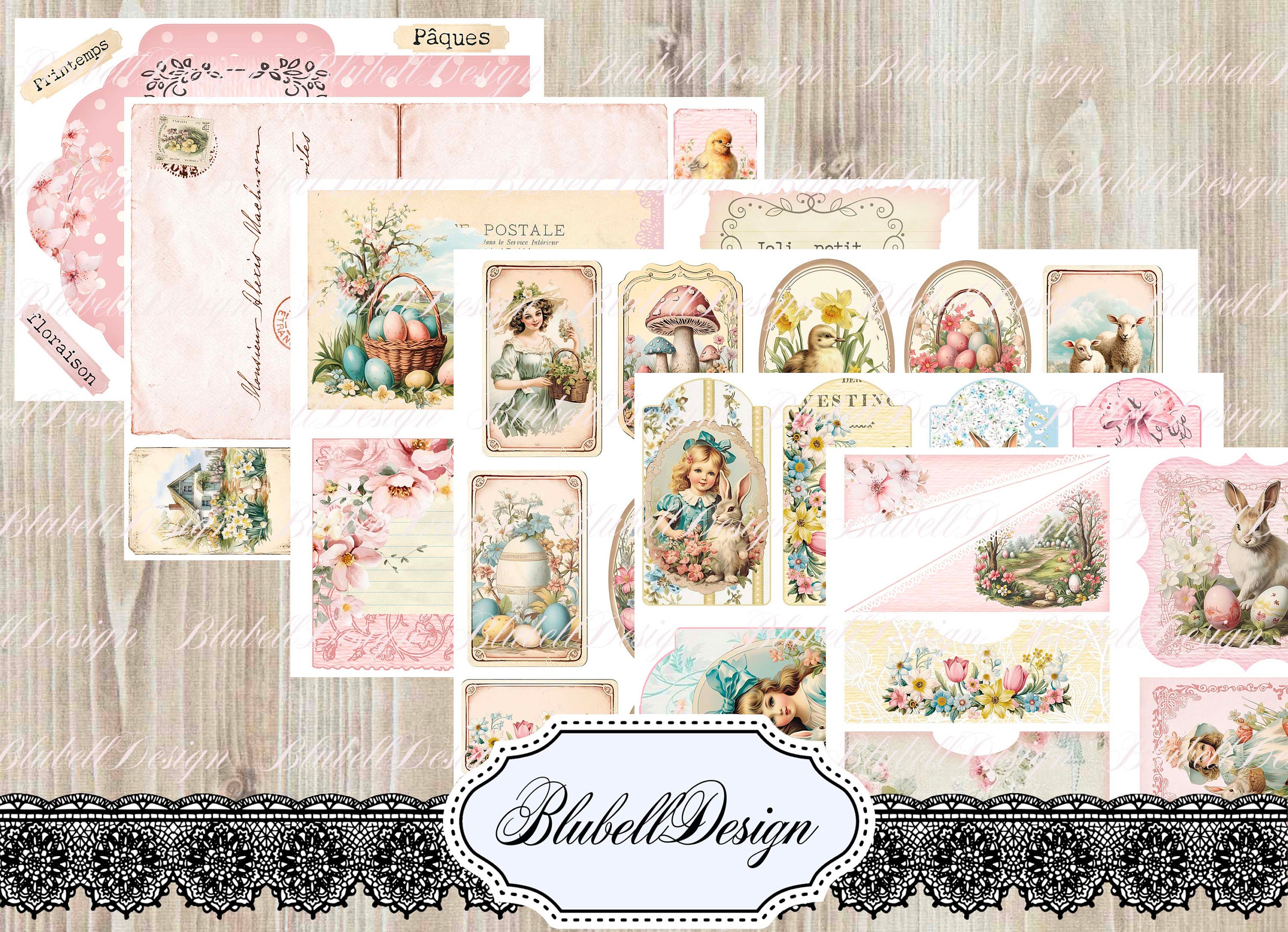 60 Sheets Pastel Patten Pape Sping Summe Scapbook Pape