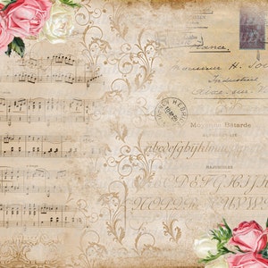 Kit de papel impreso "Papel pintado floral vintage" para el ocio creativo.