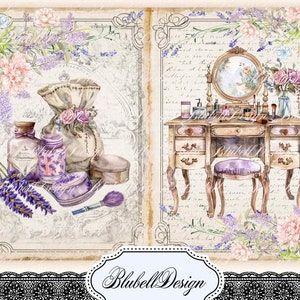 papier digital champêtre " Campagne Provençale" scrapbooking kit junk journal téléchargement numérique imprimable