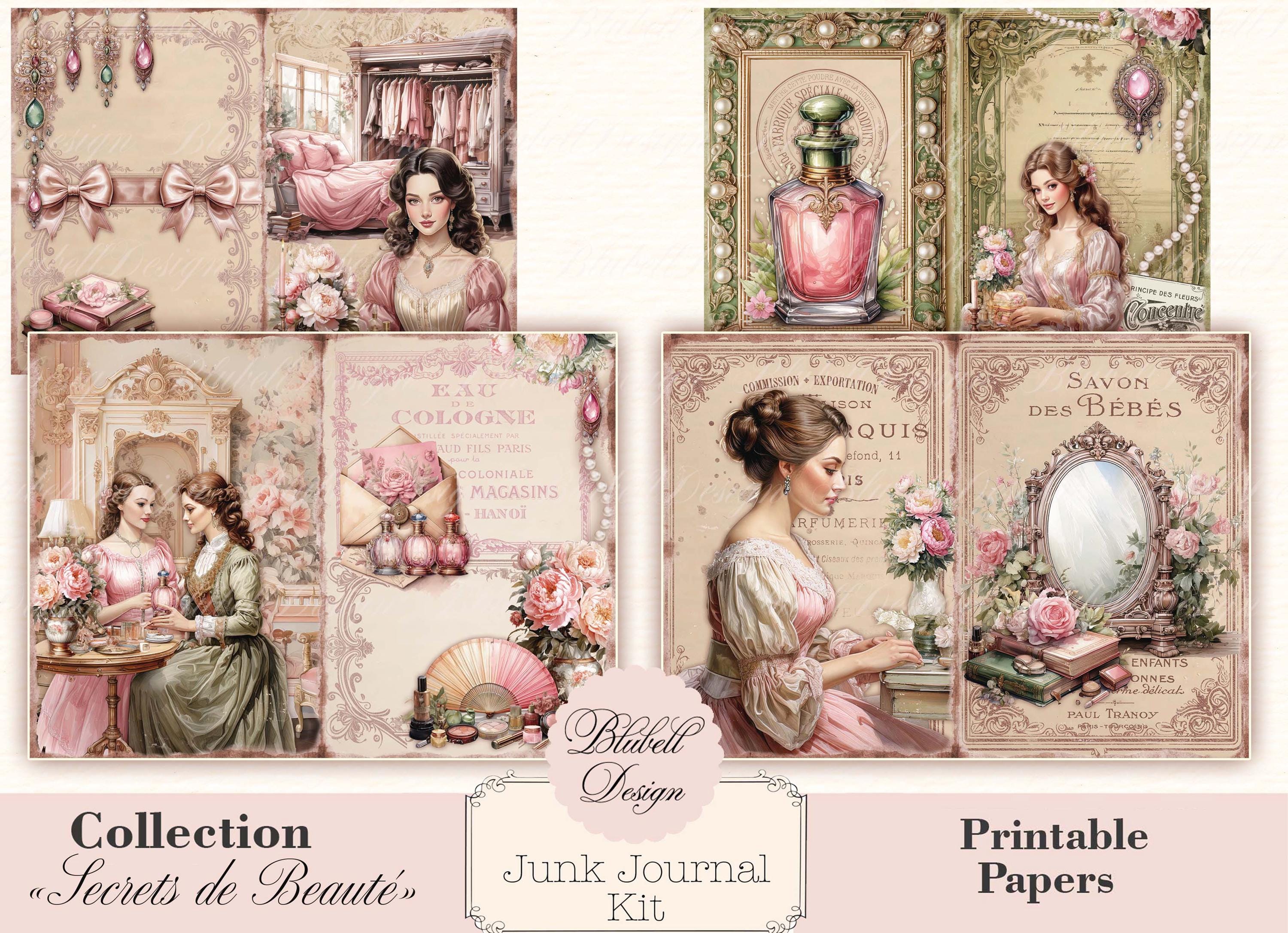 Victorian Digital Paper "beauty Secrets" Scrapbooking Kit Junk Journal ...