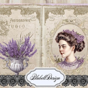 carta digitale vintage "Lavanda" scrapbooking junk journal kit stampabile download digitale carta digitale