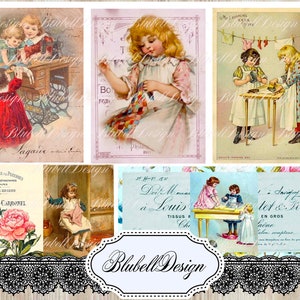 Kit di carta stampata vintage "Petite Maman" kit di scrapbooking per diario spazzatura