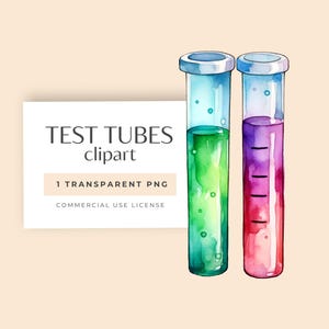 Test Tube Clipart, Single Image, Chemistry Supplies, Scientist Clipart, Educational Graphics, Science Class, Commercial Use Transparent PNG
