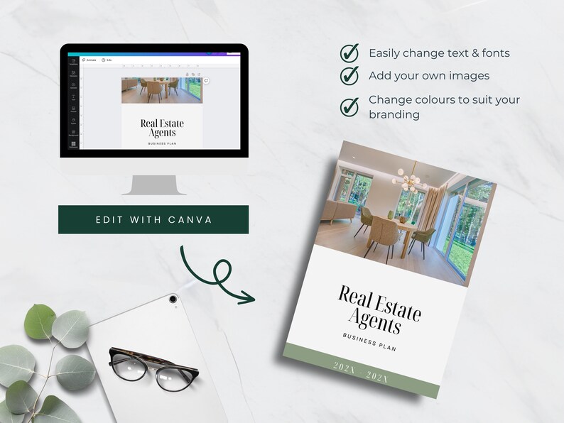 Realtor Business Plan 2024, Editable in Canva, Real Estate Agent