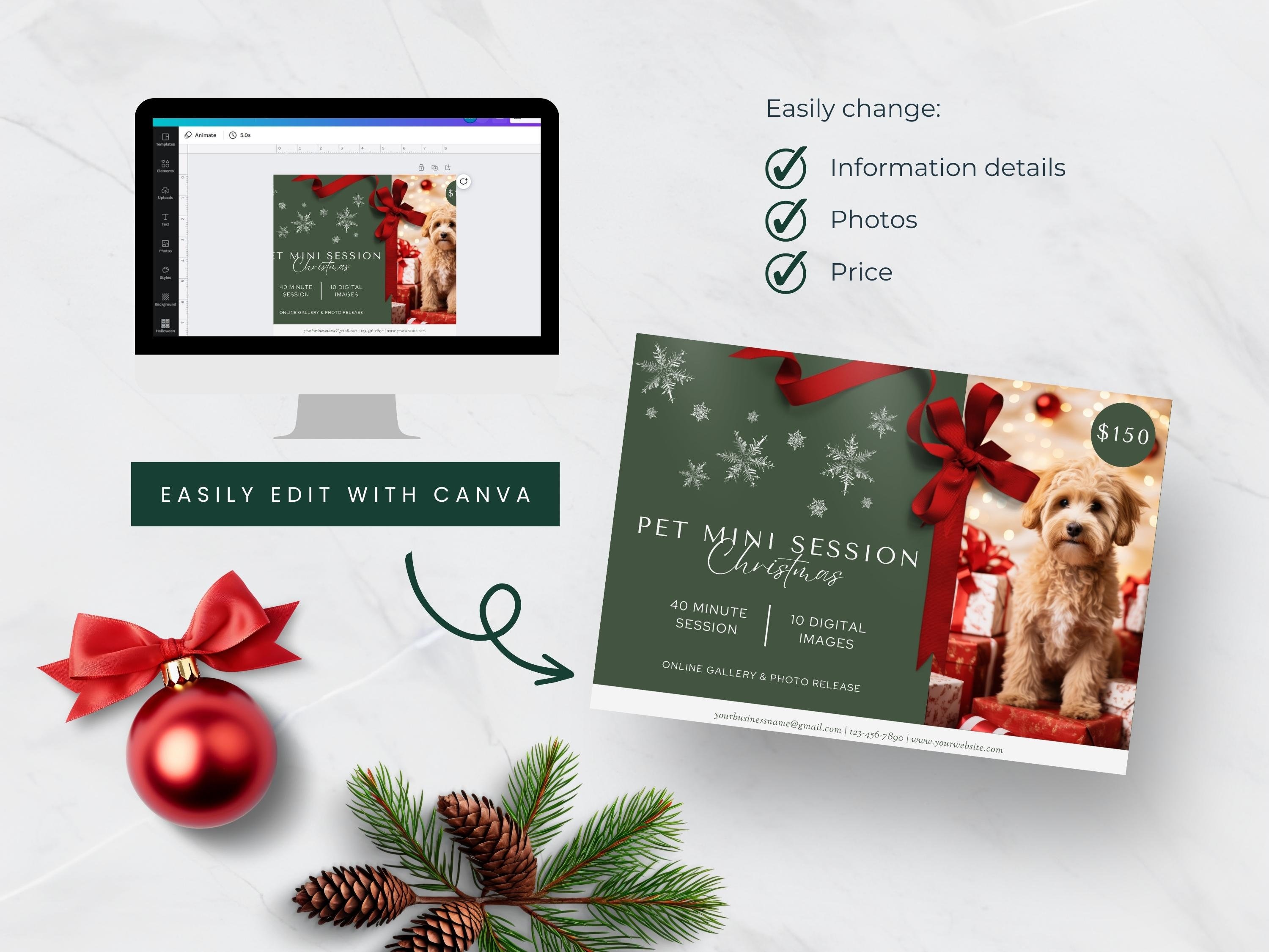 Pet Mini Session Marketing Template, Animal Photography Packages ...