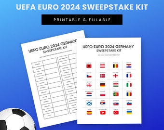 UEFA Euro 2024 Germany Sweepstake Kit, Fillable PDF, European Championship, Football Tournament Sweepstake, Friends and Family Game Night
