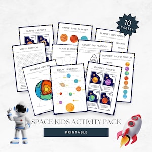 Printable Space Activities for Kids, Homeschool Resources, Space Themed Classroom Learning Pack, Educational Outer Space Busy Book Bundle
