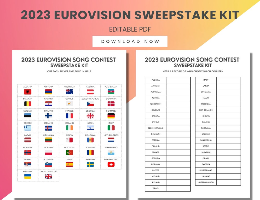 Eurovision Voting Sheet
