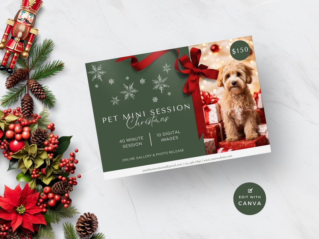 Pet Mini Session Marketing Template, Animal Photography Packages ...