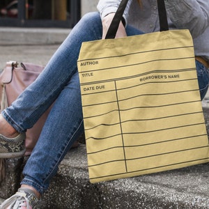 Bolso de mano de la tarjeta de la biblioteca, regalo del amante del libro, regalo del club de lectura, bolso del libro de la tarjeta de la biblioteca, librero