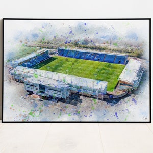 Shewsbury Town Oil Painting Print / New Meadow Art Print / Art Print / Football ground / Soccer / Football / Wall Art