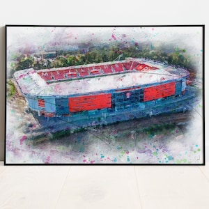 Rotherham United Oil Painting Print / New York Stadium Art Print / Art Print / Football ground / Soccer / Football / Wall Art