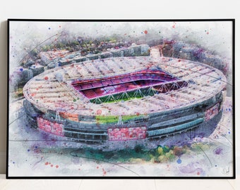 Arsenal Olieverfschilderij Print / Emirates Stadium Art Print / Londen Print / Voetbal / Voetbal / Gunners / Wall Art