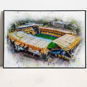 Wolvertampton Wanderers Oil Painting Print / Molinuex Stadium Art Print / Wolves Art Print / Football ground / Soccer / Football / Wall Art