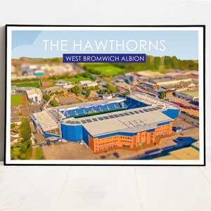 West Bromwich Albion Retro Art Print / the Hawthorns Art Print / West ...