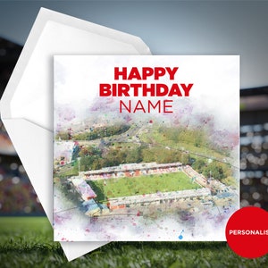 Carte d'anniversaire Stevanage - Broadhall Way - Carte d'anniversaire personnalisée - Carte d'anniversaire de nom - Carte d'anniversaire de football