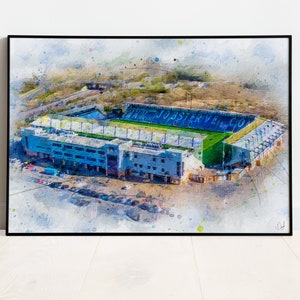 Colchester United Oil Painting Print / Colchester Community Stadium Art Print / Art Print / Football ground / Soccer / Football / Wall Art
