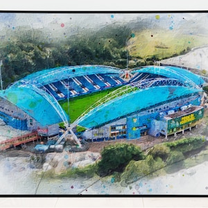 Huddersfield Town Oil Painting Print / Kirklees Stadium Art Print / Art Print / Football ground / Soccer / Football / Wall Art