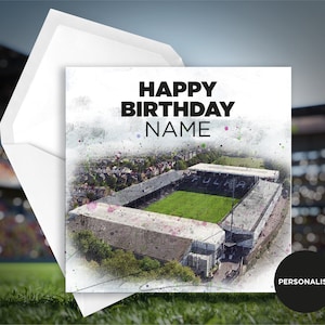 Fulham FC Geburtstagskarte - Craven Cottage - Personalisierte Geburtstagskarte - Name Geburtstagskarte - Fußball Geburtstagskarte