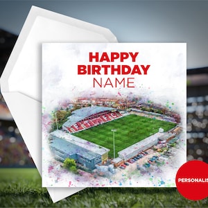 Biglietto di compleanno di Fleetwood Town - HIghbury Stadium - Nome personalizzato Biglietto di compleanno - Nome Biglietto di compleanno - Football Birthday Card