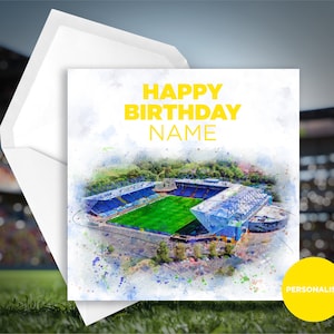 Oxford United Geburtstagskarte - Kassam Stadion - Personalisierte Namens-Geburtstagskarte - Name Geburtstagskarte - Fußball Geburtstagskarte